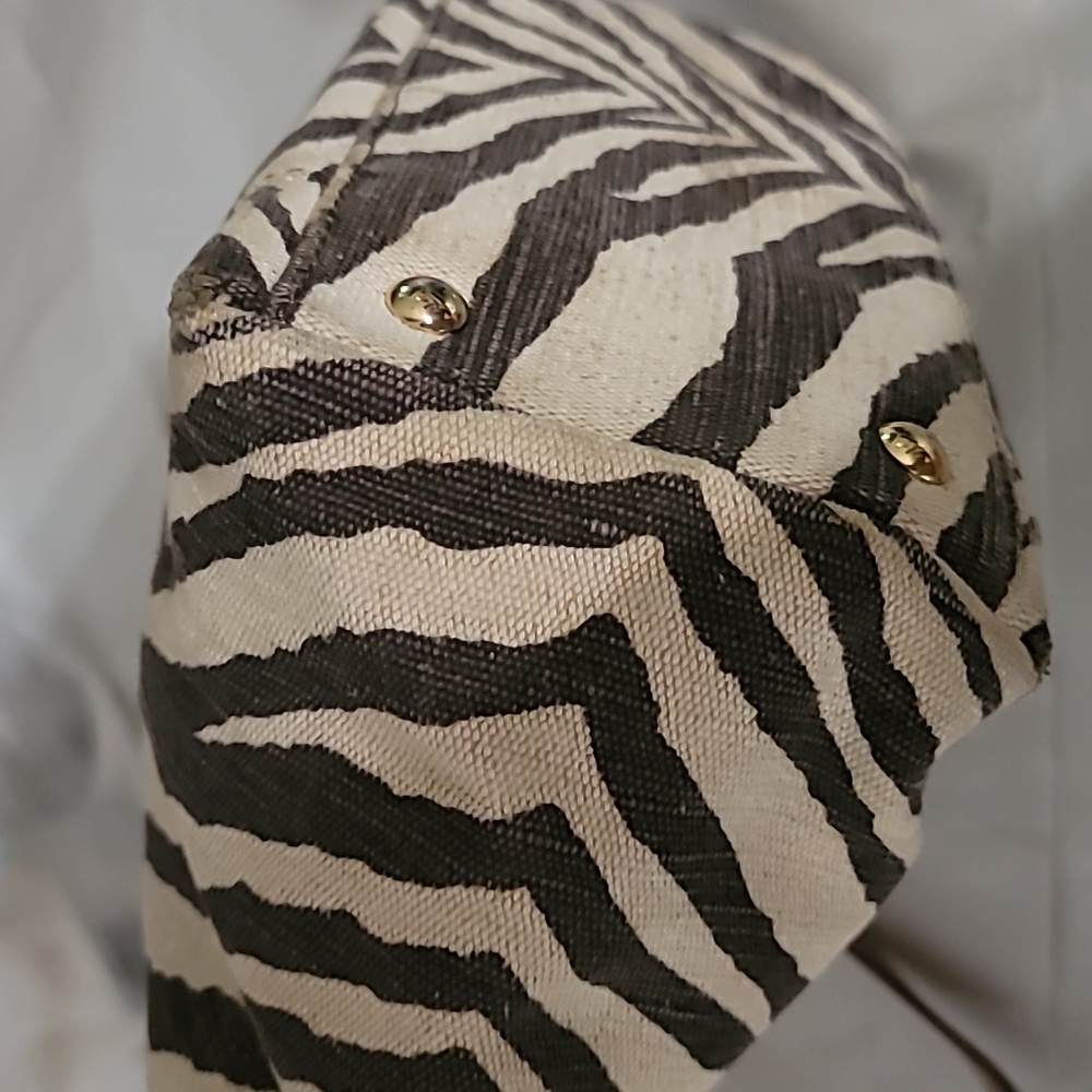 Michael Kors Zebra Pattern Shoulder Bag - Brown and Cream - Picture 9 of 14